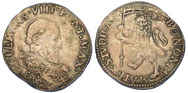 BOLOGNA. CLEMENTE VIII, 1592-1605. Bianco o mezza lira.