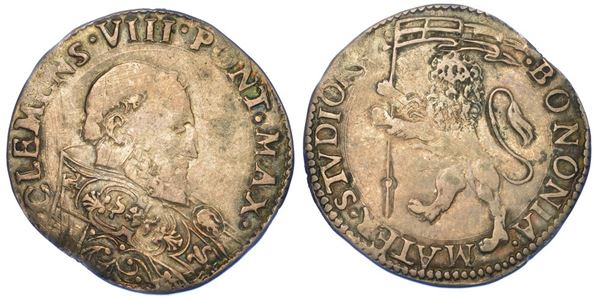 BOLOGNA. CLEMENTE VIII, 1592-1605. Bianco o mezza lira.