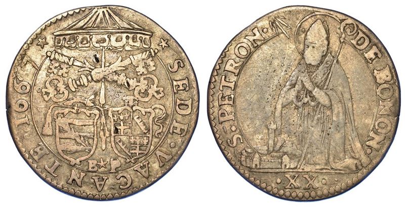 BOLOGNA. SEDE VACANTE 1667. Lira.  - Auction Numismatics - I - Cambi Casa d'Aste