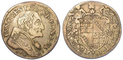 Bologna. Innocenzo XI, 1676-1689. Testone 1683.
