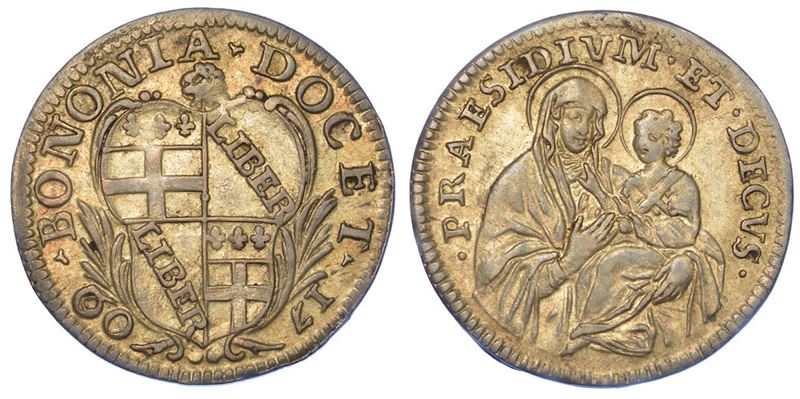 BOLOGNA. CLEMENTE XI, 1700-1721. Carlino 1709.  - Auction Numismatics - I - Cambi Casa d'Aste