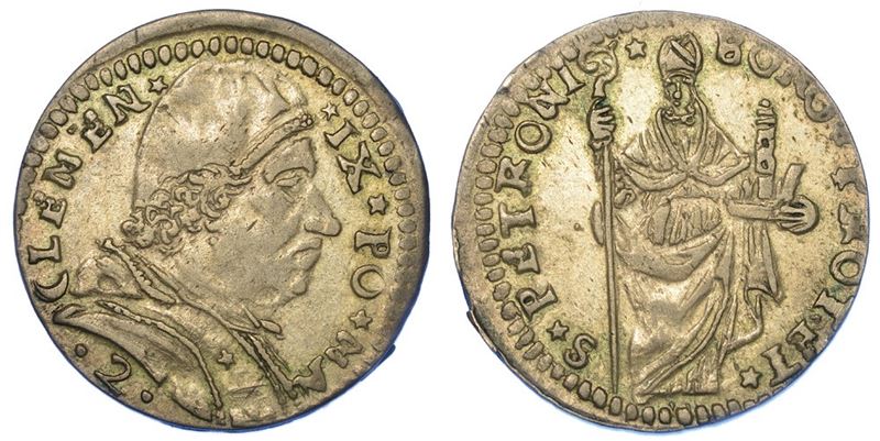 BOLOGNA. CLEMENTE XI, 1700-1721. Muraiola da 2 Bolognini.  - Asta Numismatica - I - Cambi Casa d'Aste