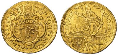 Bologna. Pio Vi, 1775-1799. Zecchino 1778.