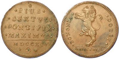 Bologna. Pio Vi, 1775-1799. 2 Baiocchi 1795.
