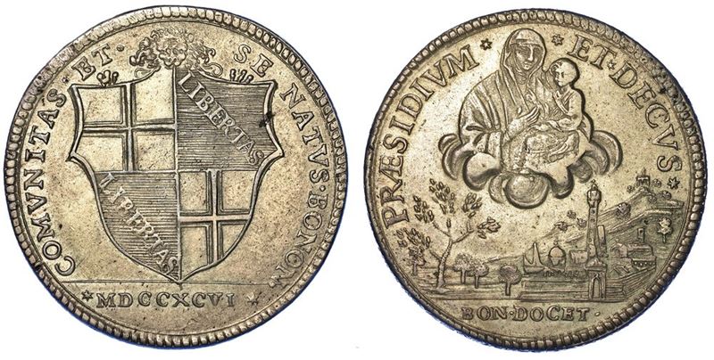 BOLOGNA. GOVERNO POPOLARE, 1796-1797. Scudo da 10 Paoli 1796 (I tipo).  - Auction Numismatics - I - Cambi Casa d'Aste