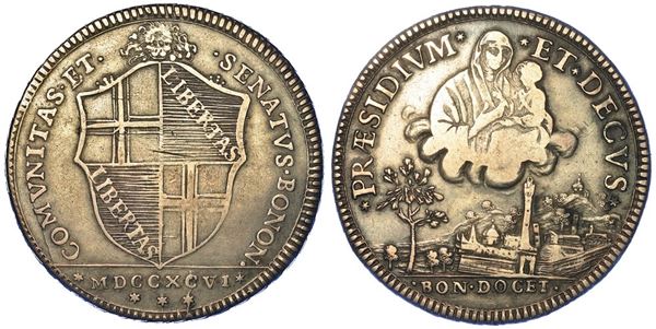 BOLOGNA. GOVERNO POPOLARE, 1796-1797. Scudo da 10 Paoli 1796 (I tipo).