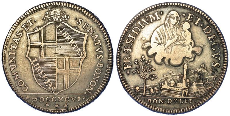 BOLOGNA. GOVERNO POPOLARE, 1796-1797. Scudo da 10 Paoli 1796 (I tipo).  - Auction Numismatics - I - Cambi Casa d'Aste