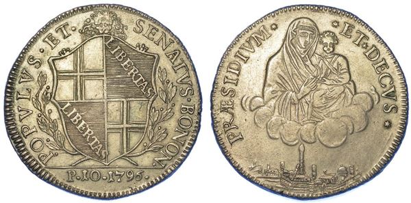 BOLOGNA. GOVERNO POPOLARE, 1796-1797. Scudo da 10 Paoli 1796 (III tipo).