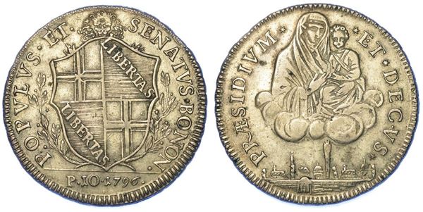 BOLOGNA. GOVERNO POPOLARE, 1796-1797. Scudo da 10 Paoli 1796 (III tipo).