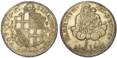 Bologna. Governo Popolare, 1796-1797. Scudo da 10 Paoli 1796 (III Tipo).