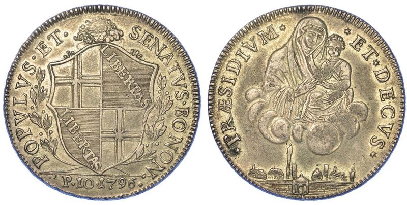 BOLOGNA. GOVERNO POPOLARE, 1796-1797. Scudo da 10 Paoli 1796 (III tipo).  - Asta Numismatica - I - Cambi Casa d'Aste