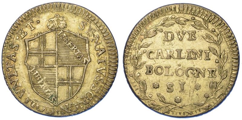 BOLOGNA. GOVERNO POPOLARE, 1796-1797. 2 Carlini (1796).  - Auction Numismatics - I - Cambi Casa d'Aste