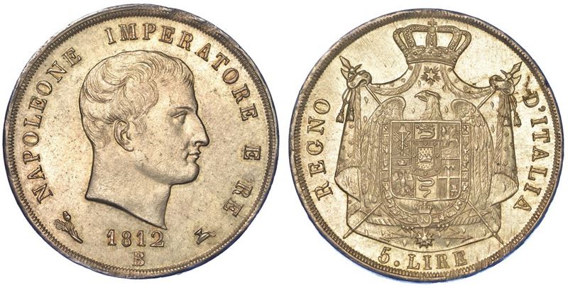 BOLOGNA. NAPOLEONE I RE D'ITALIA, 1805-1814. 5 Lire 1812.  - Asta Numismatica - I - Cambi Casa d'Aste