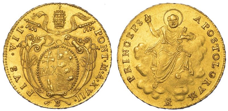 BOLOGNA. PIO VII, 1800-1823. Doppia A. XVII.  - Asta Numismatica - I - Cambi Casa d'Aste