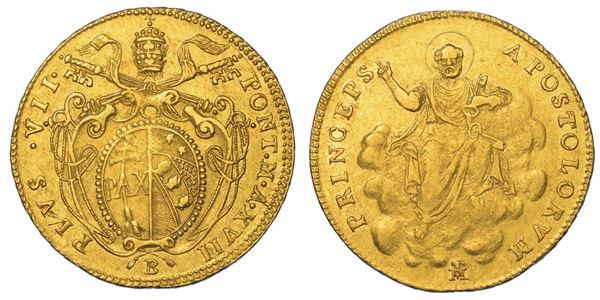 BOLOGNA. PIO VII, 1800-1823. Doppia A. XVII.