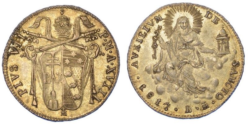 BOLOGNA. PIO VII, 1800-1823. Giulio 1817/A. XVIII.  - Asta Numismatica - I - Cambi Casa d'Aste