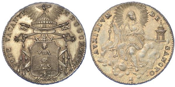 BOLOGNA. SEDE VACANTE 1823. Doppio giulio o quinto di scudo 1823.