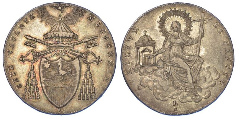 BOLOGNA. SEDE VACANTE 1829. Mezzo scudo 1829.  - Asta Numismatica - I - Cambi Casa d'Aste