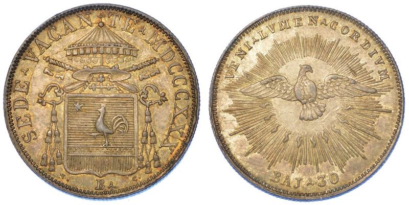 BOLOGNA. SEDE VACANTE 1830. 30 baiocchi 1830.  - Asta Numismatica - I - Cambi Casa d'Aste