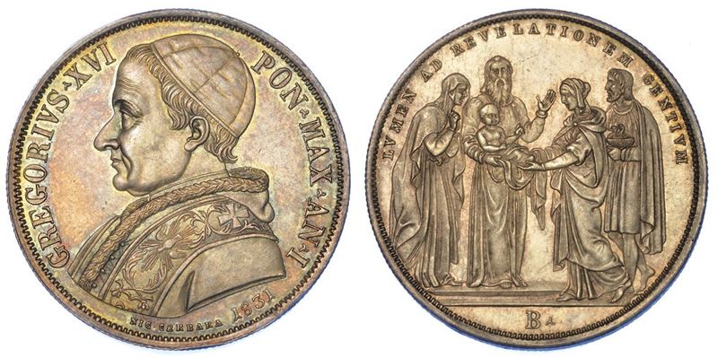 BOLOGNA. GREGORIO XVI, 1831-1846. Scudo 1831/A. I.  - Auction Numismatics - I - Cambi Casa d'Aste