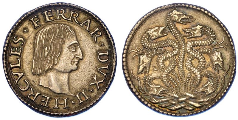 FERRARA. ERCOLE I D'ESTE, 1471-1505. Testone.  - Auction Numismatics - I - Cambi Casa d'Aste
