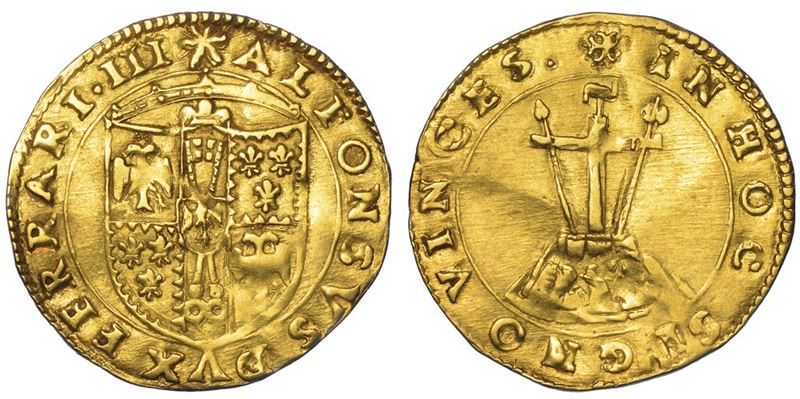 FERRARA. ALFONSO I D'ESTE, 1505-1534. Scudo d'oro.  - Auction Numismatics - I - Cambi Casa d'Aste