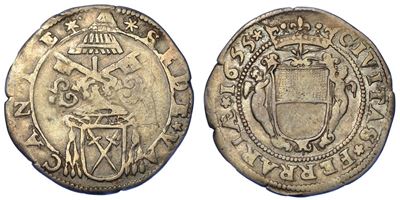 Ferrara. Sede Vacante 1655. Giulio 1655.