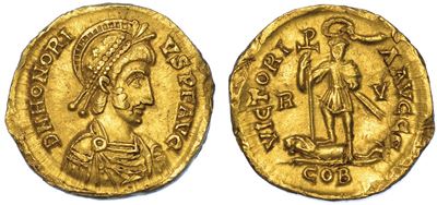 Ravenna. Onorio, 393-423. Solido.