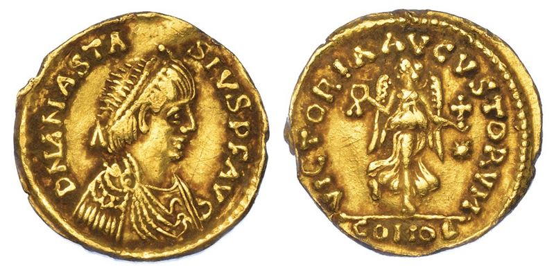 RAVENNA (o ROMA). OSTROGOTI. TEODORICO, 489-526. Tremisse a nome di Anastasio I.  - Auction Numismatics - I - Cambi Casa d'Aste