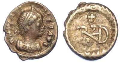Ravenna. Ostrogoti. Teodorico, 493-520. Quarto di Siliqua a Nome di Giustino i (518-526).