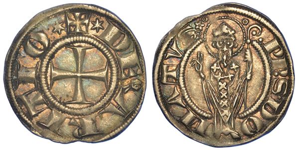 AREZZO. GUGLIELMO DEGLI UBERTINI VESCOVO, 1267-1289. Grosso Agontano da 2 soldi.