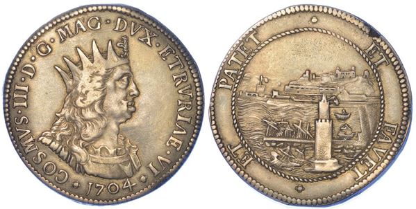 LIVORNO. COSIMO III DE' MEDICI, 1670-1723. Tollero 1704.