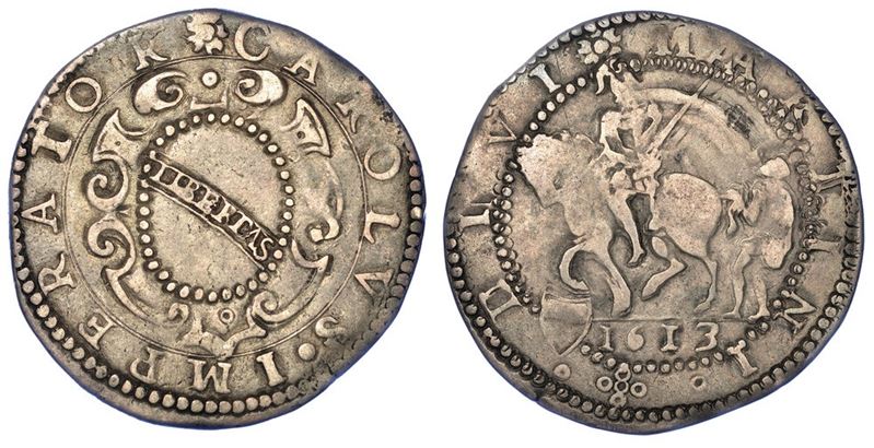 LUCCA. REPUBBLICA, 1369-1799. San Martino da 25 bolognini 1613 (armetta Cinacca).  - Auction Numismatics - I - Cambi Casa d'Aste