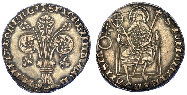 FIRENZE. REPUBBLICA, 1189-1532. Grosso guelfo da 5 Soldi e 6 Denari (stemma Davanzati), 1406, II sem.