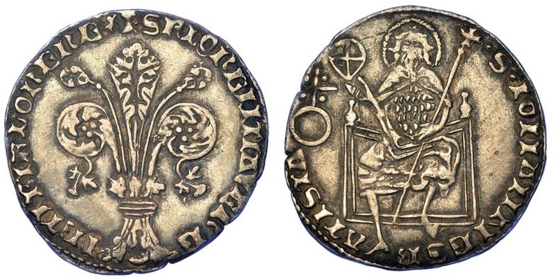 FIRENZE. REPUBBLICA, 1189-1532. Grosso guelfo da 5 Soldi e 6 Denari (stemma Davanzati), 1406, II sem.  - Asta Numismatica - I - Cambi Casa d'Aste