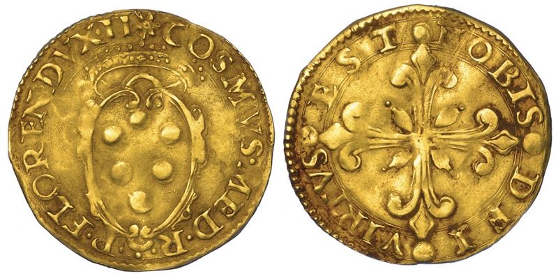 FIRENZE. COSIMO I DE' MEDICI, 1536-1574 (II periodo: Duca della Repubblica fiorentina, 1537-1557). Scudo d'oro del sole.  - Asta Numismatica - I - Cambi Casa d'Aste