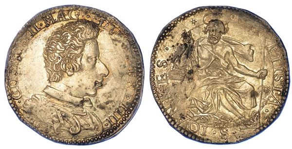 FIRENZE.  COSIMO II DE' MEDICI, 1608-1621. Testone 1611.
