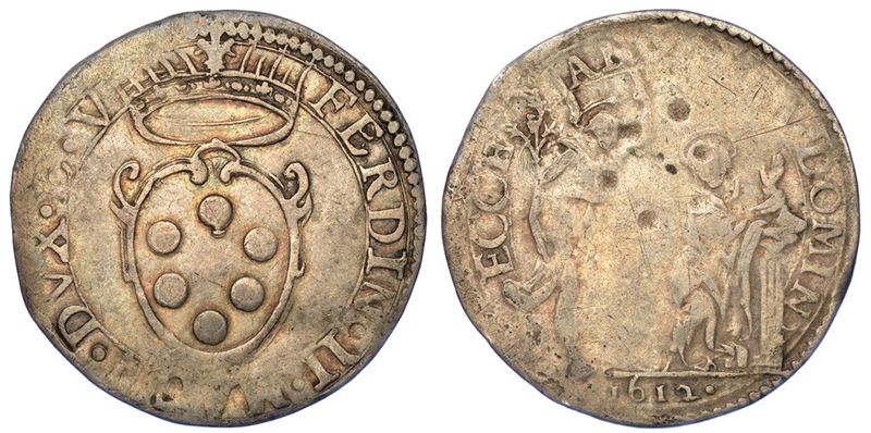 FIRENZE. FERDINANDO II DE' MEDICI, 1621-1670. Giulio 1612 .  - Asta Numismatica - I - Cambi Casa d'Aste