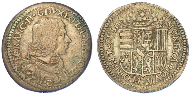 FIRENZE. NICCOLO' FRANCESCO DI LORENA, 1634-1635. Testone 1635.  - Asta Numismatica - I - Cambi Casa d'Aste