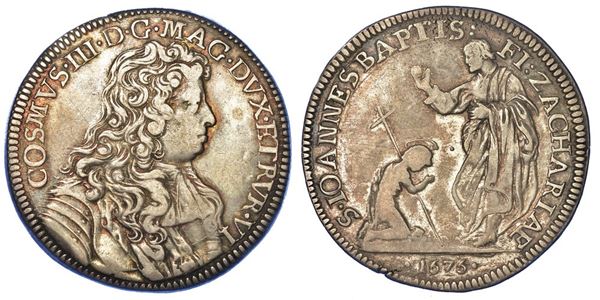 FIRENZE. COSIMO III DE' MEDICI, 1670-1723. Mezza piastra 1676.