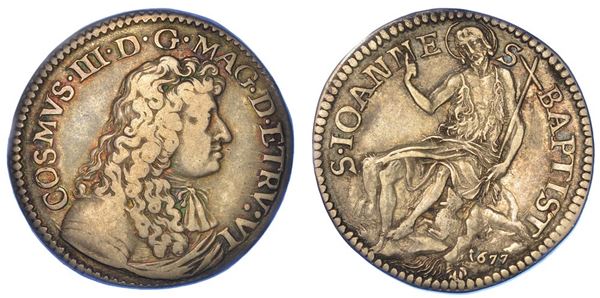 FIRENZE. COSIMO III DE' MEDICI, 1670-1723. Testone 1677.