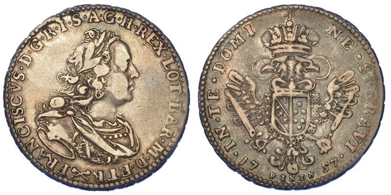FIRENZE. FRANCESCO II (III) DI LORENA, 1737-1765. Mezzo Francescone da 5 Paoli 1757.  - Asta Numismatica - I - Cambi Casa d'Aste