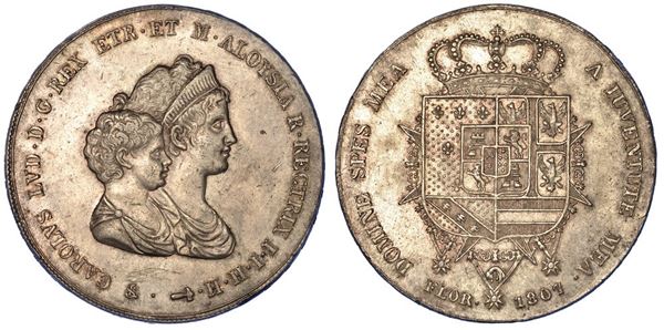 FIRENZE. CARLO LUDOVICO DI BORBONE, 1803-1807. Dena 1807.