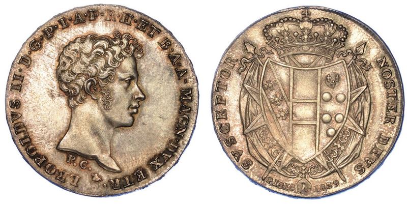 FIRENZE. LEOPOLDO II DI LORENA, 1824-1859. Mezzo francescone da 5 paoli 1829.  - Asta Numismatica - I - Cambi Casa d'Aste