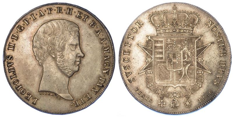 FIRENZE. LEOPOLDO II DI LORENA, 1824-1859. Francescone 1856.  - Asta Numismatica - I - Cambi Casa d'Aste