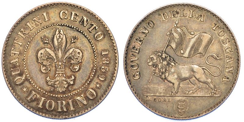 FIRENZE. GOVERNO PROVVISORIO DI TOSCANA, 1859-1860. Fiorino 1859.  - Asta Numismatica - I - Cambi Casa d'Aste