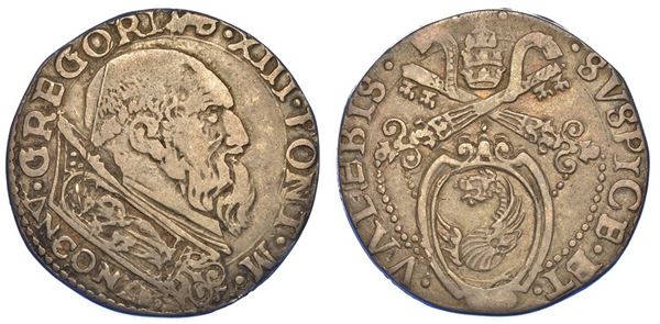 ANCONA. GREGORIO XIII, 1572-1585. Testone.