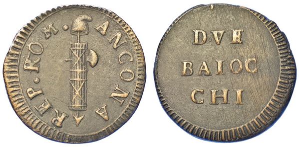 ANCONA. PRIMA REPUBBLICA ROMANA, 1798-1799. 2 Baiocchi.