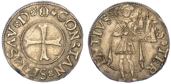 PESARO. COSTANZO SFORZA, 1473-1483. Terzo di Grosso Agontano.