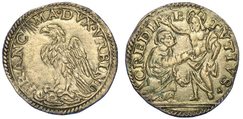 URBINO. FRANCESCO MARIA I DELLA ROVERE, 1508-1516 e 1521-1538. Due terzi di grosso.  - Asta Numismatica - I - Cambi Casa d'Aste
